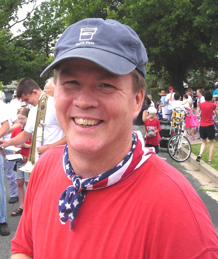 Andrew became Parade Director for many years, here on July 4, 2008