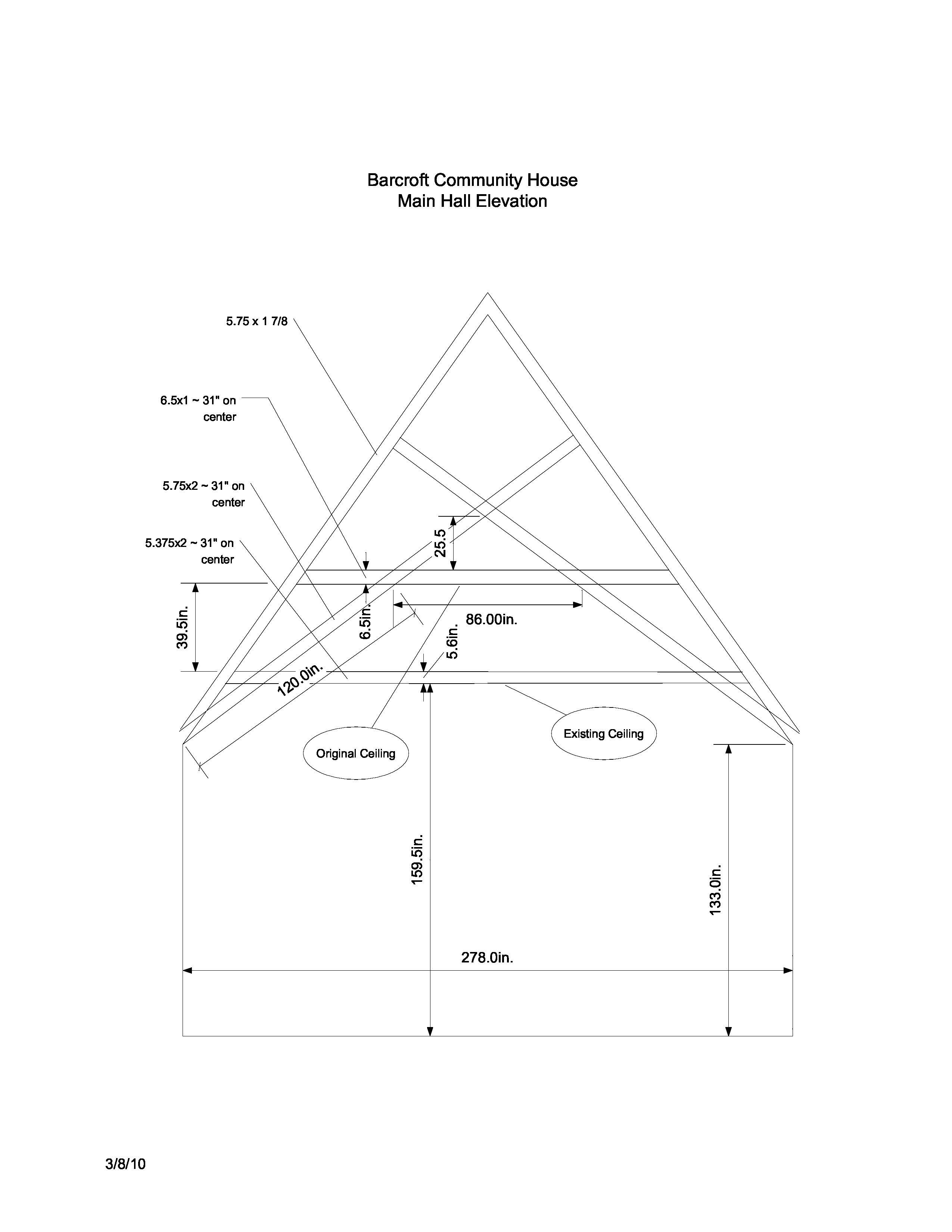 Drawing of the BCH ceiling trusses