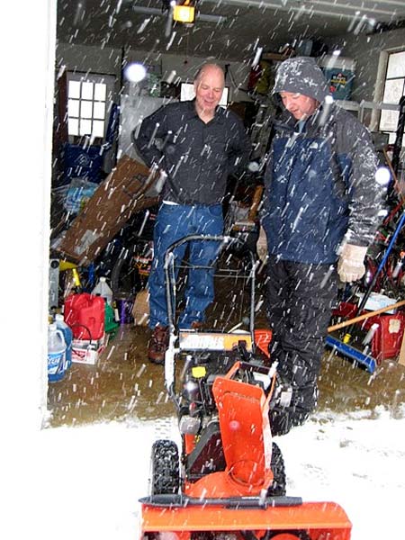 Jim Kerr gets out the neighborhood snowblower - 2010