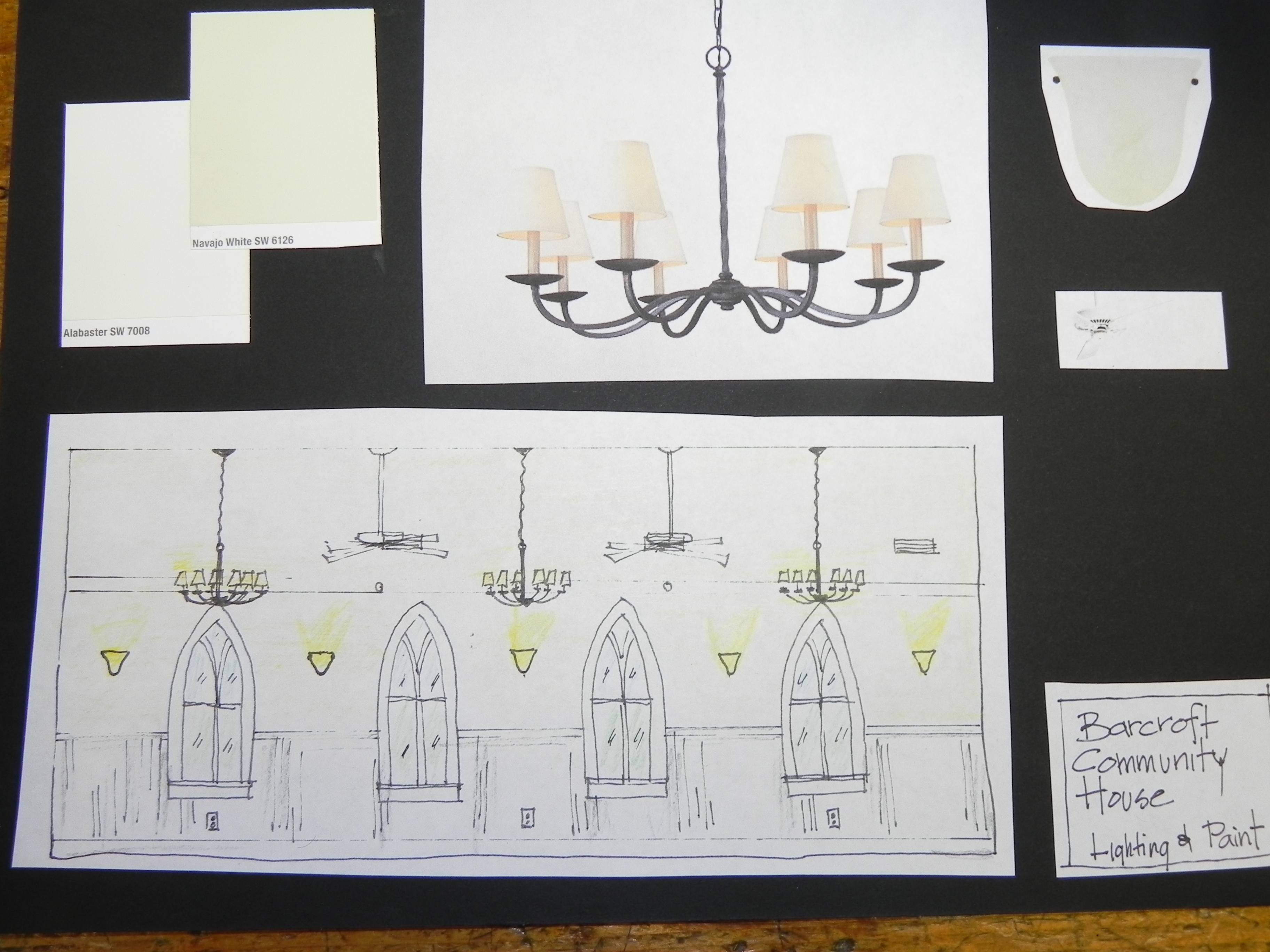 Interior decorator Wendy Jordan's sketches for the BCH interior - 2011